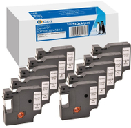 Лента за етикети G&amp;G Label Tape, 12mm, 7m, бела со црн текст
