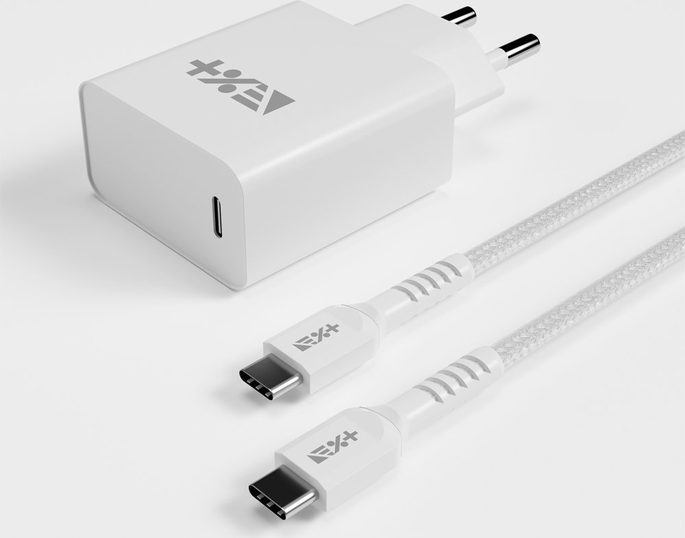 Полнач за во ѕид NEXT ONE 20W PD, 1xUSB-C, со кабел USB-C, бел