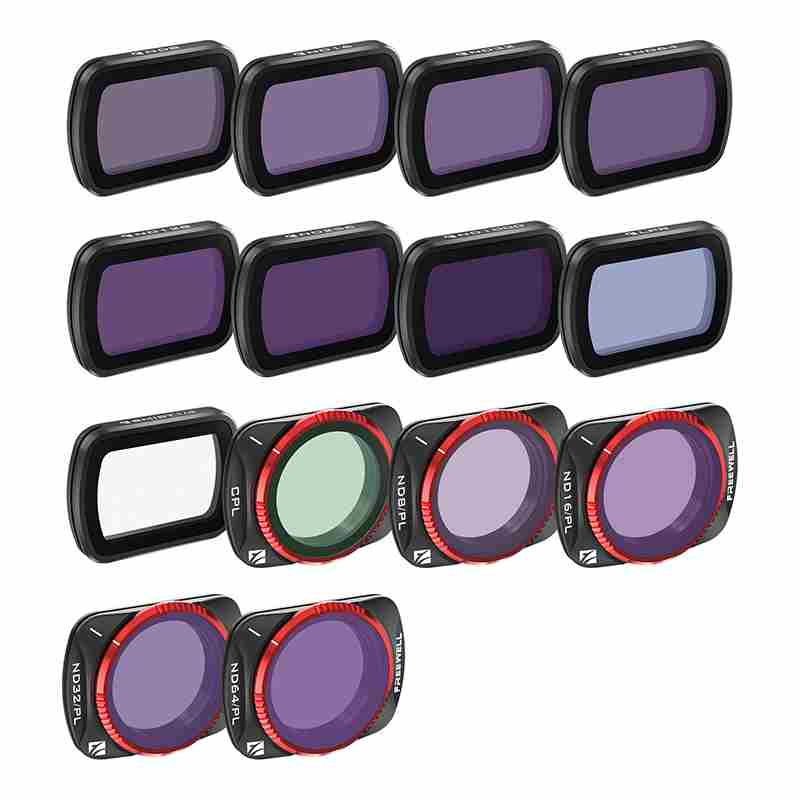Set filtrash Freewell 14Pack Mega Kit, ND ND/PL CPL Snow Mist Light Pollution, për DJI Osmo Pocket 3, i zi