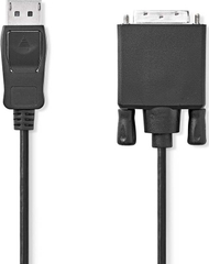 Кабел Nedis DisplayPort во DVI D, 2m, машки во машки, црн