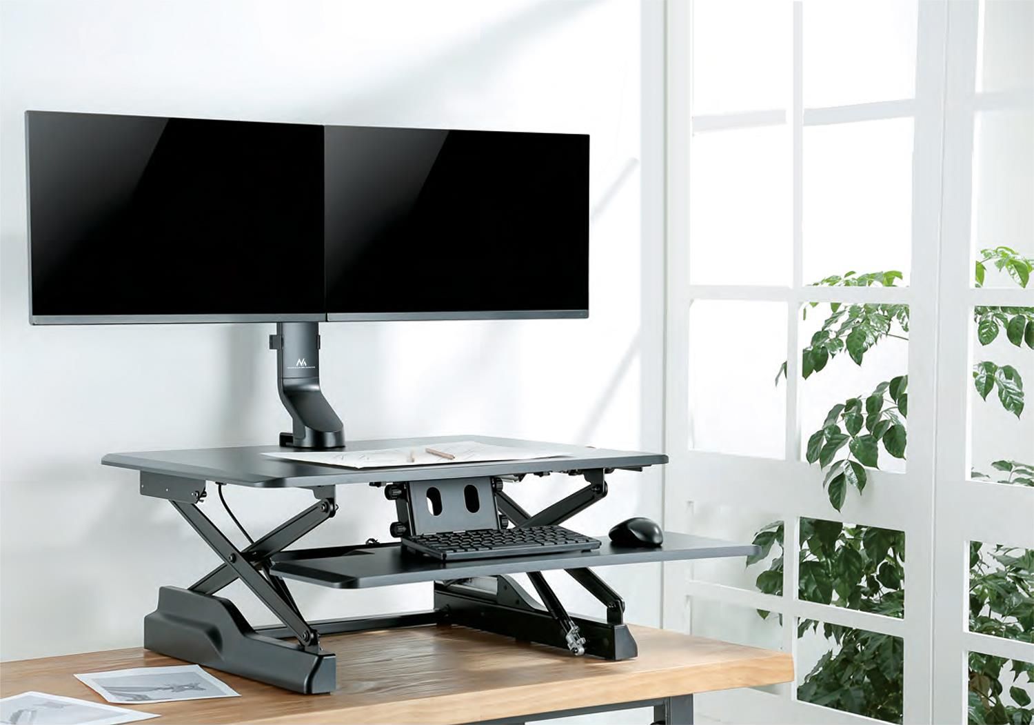 Mbajtëse VESA për monitorë Mc-854, për 2 ekrane 17-27", kapacitet 14 kg, e zezë