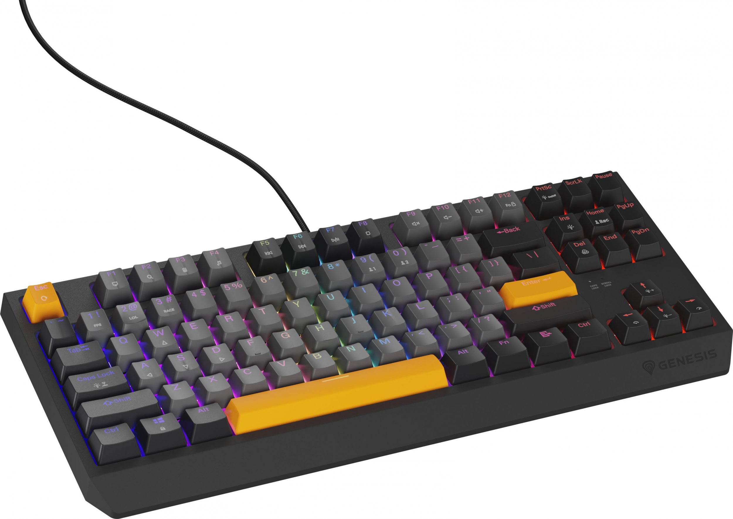 Tastierë mekanike Genesis Thor 230 TKL, Outemu Red, RGB, e zezë
