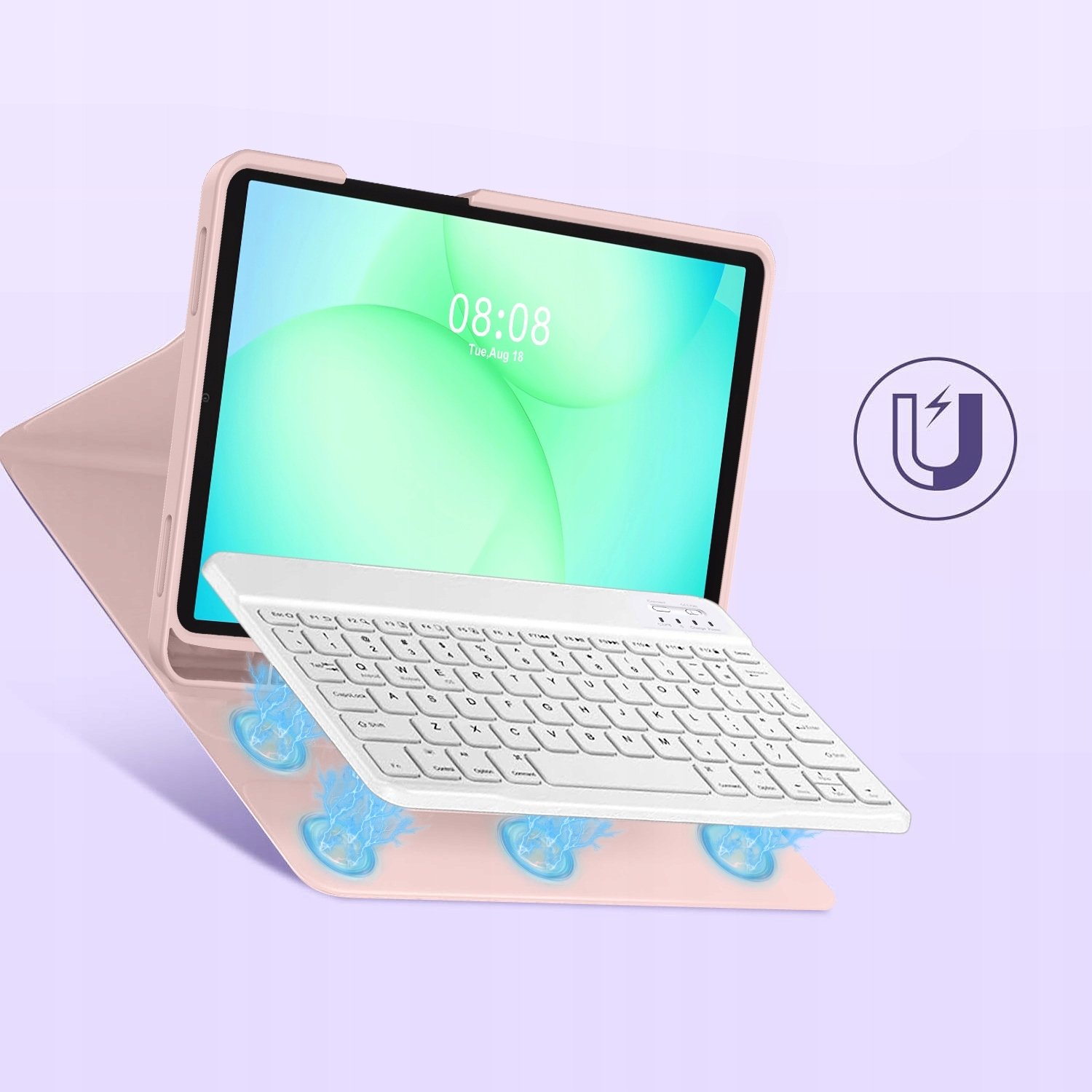 Mbulesë me tastierë Tech-Protect SC Pen për Galaxy Tab A11 Plus A9 Plus, rozë
