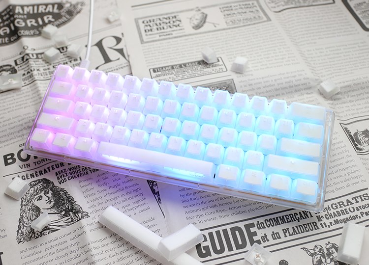 Tastierë lojërash Ducky One 3 Aura White Mini, MX-Red, e bardhë