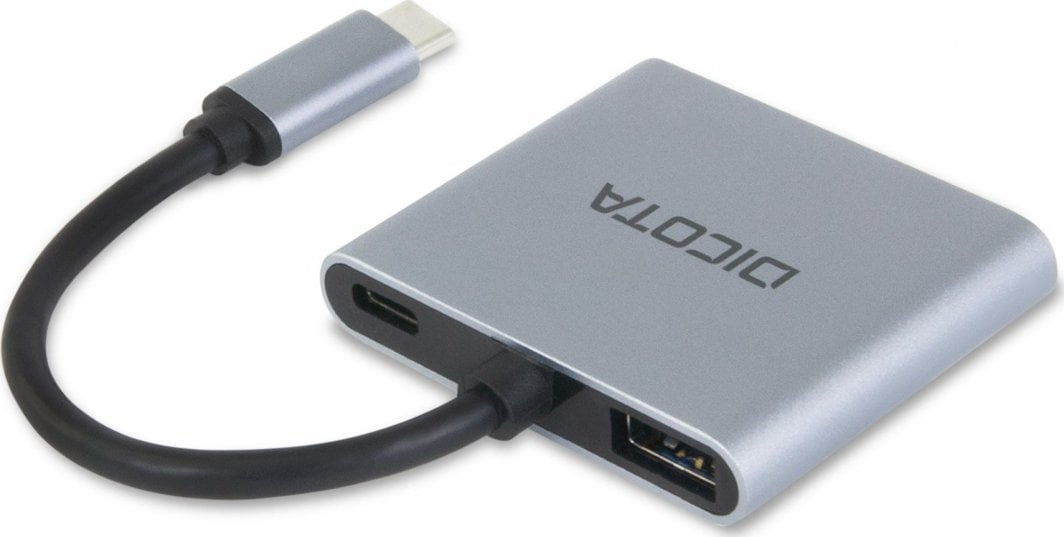 Docking station Dicota D32063, USB C, kompakt, argjendtë