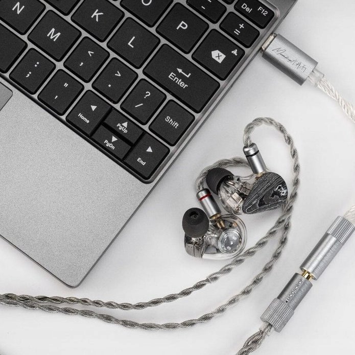 Adapter audio MoonDrop Echo A, USB C në 3.5mm, DAC AMP portativ, gri