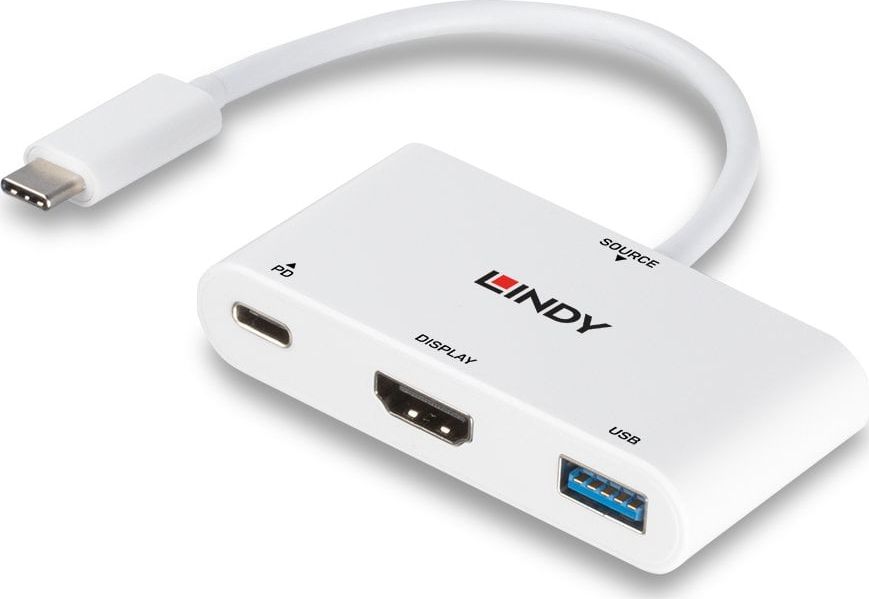Stacion dokimi Lindy USB C 43340, HDMI, USB 3.0, gri