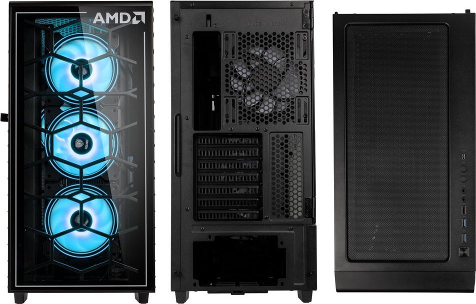 Kasë Kolink Observatory Y AMD SE ARGB, e zezë, Midi Tower