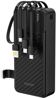 Power bank Dudao K11 Pro, 20000mAh, 10W, kabllo të integruara, i zi