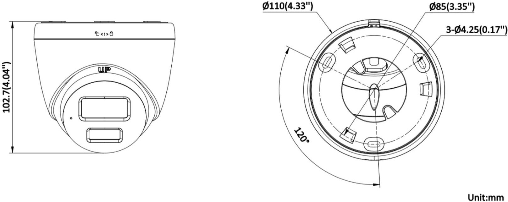Kамера IP Hikvision DS-2CD1347G2H-LIUF/SL, ColorVu, 3.7Mpx, леќа 2.8mm
