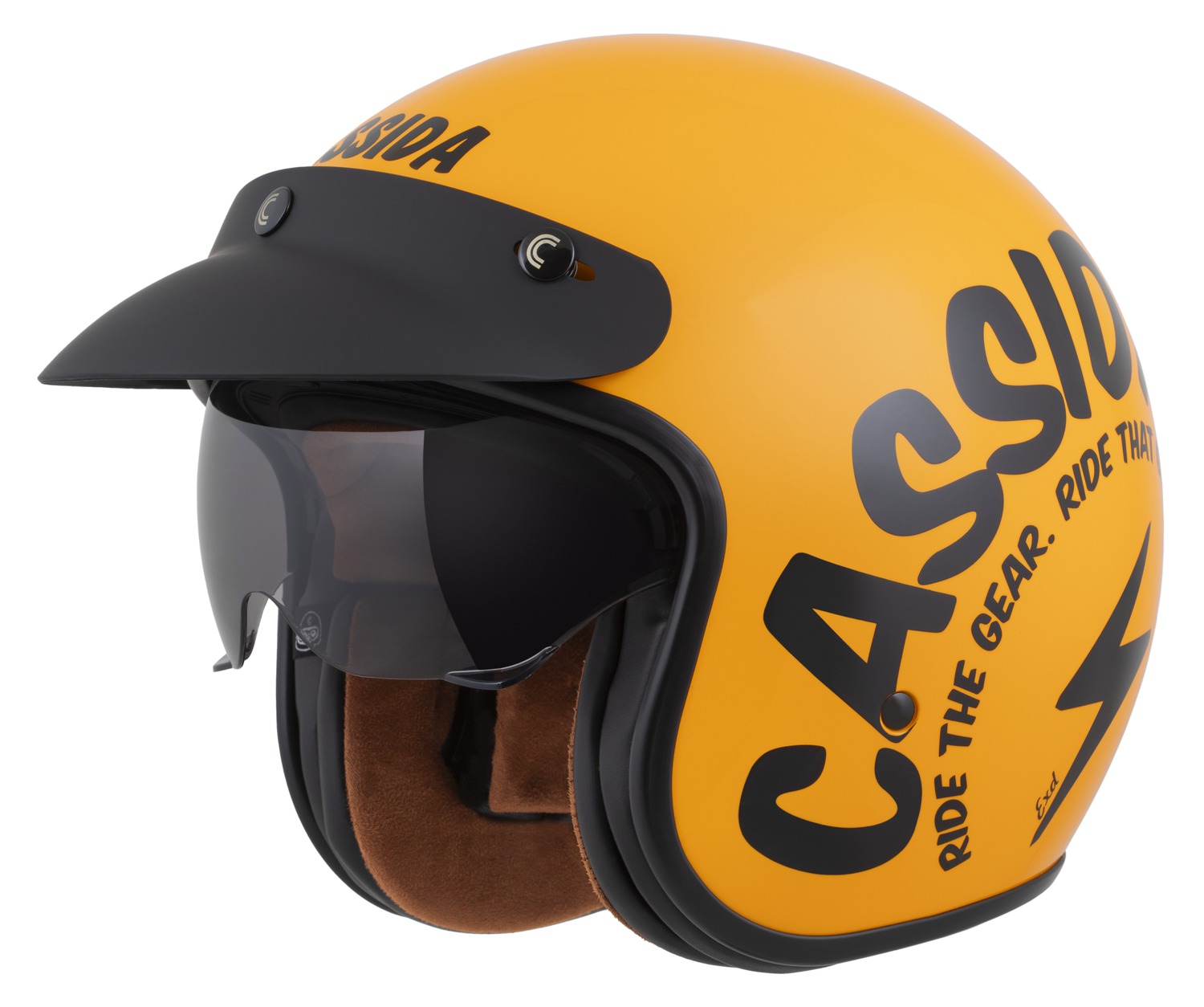 Helmetë moto CASSIDA Oxygen 2.0 Gear, diellore, ECE 22.06, verdhë e zezë