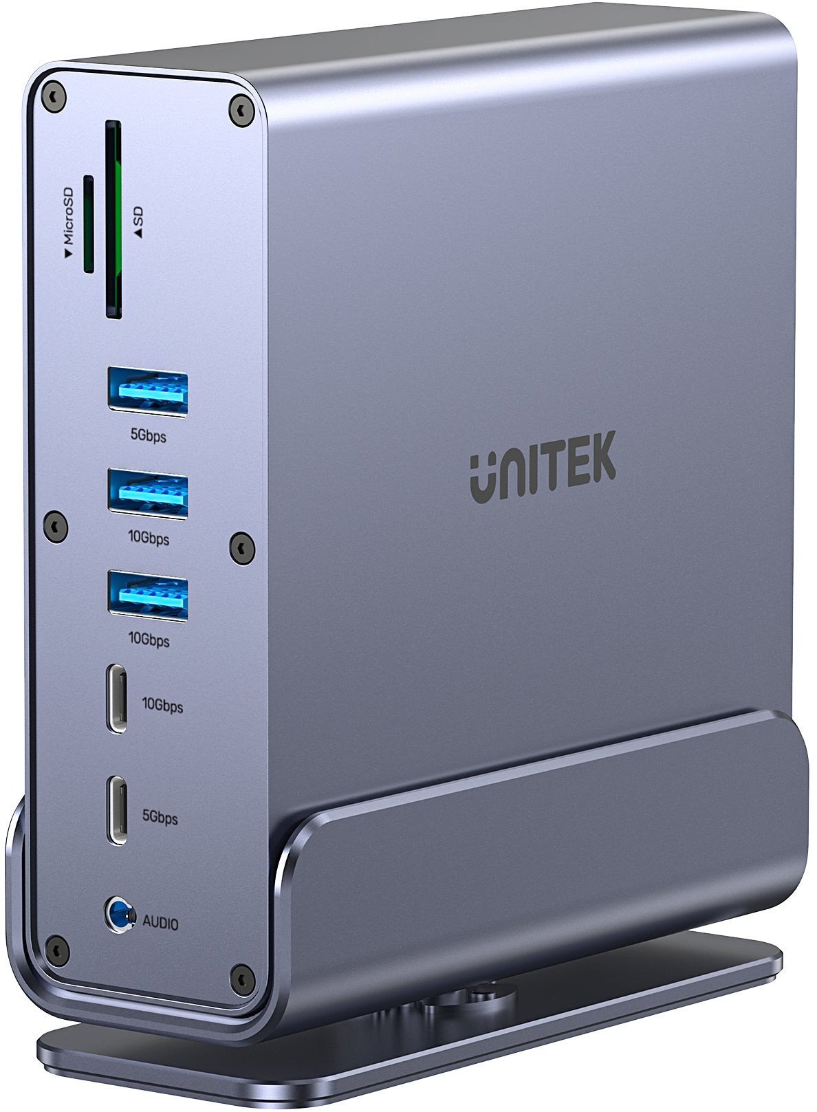 Универзален док Unitek DisplayLink 4K X3, до 3 монитори 4K, USB C, црн