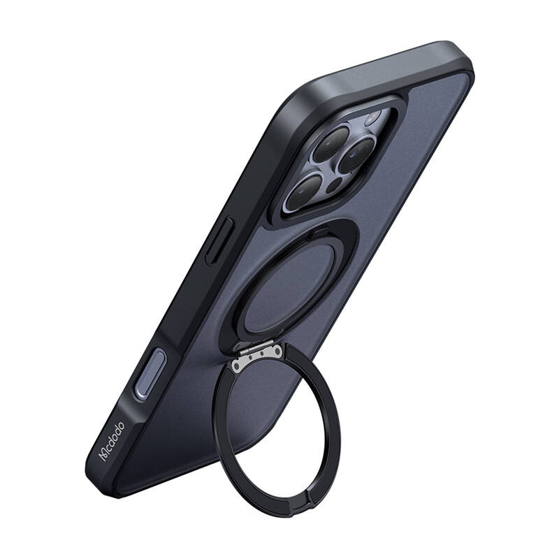 Mbrojtëse telefoni Mcdodo PC-4933 për iPhone 16 Pro Max, MagSafe, me stendë rrotulluese, e zezë