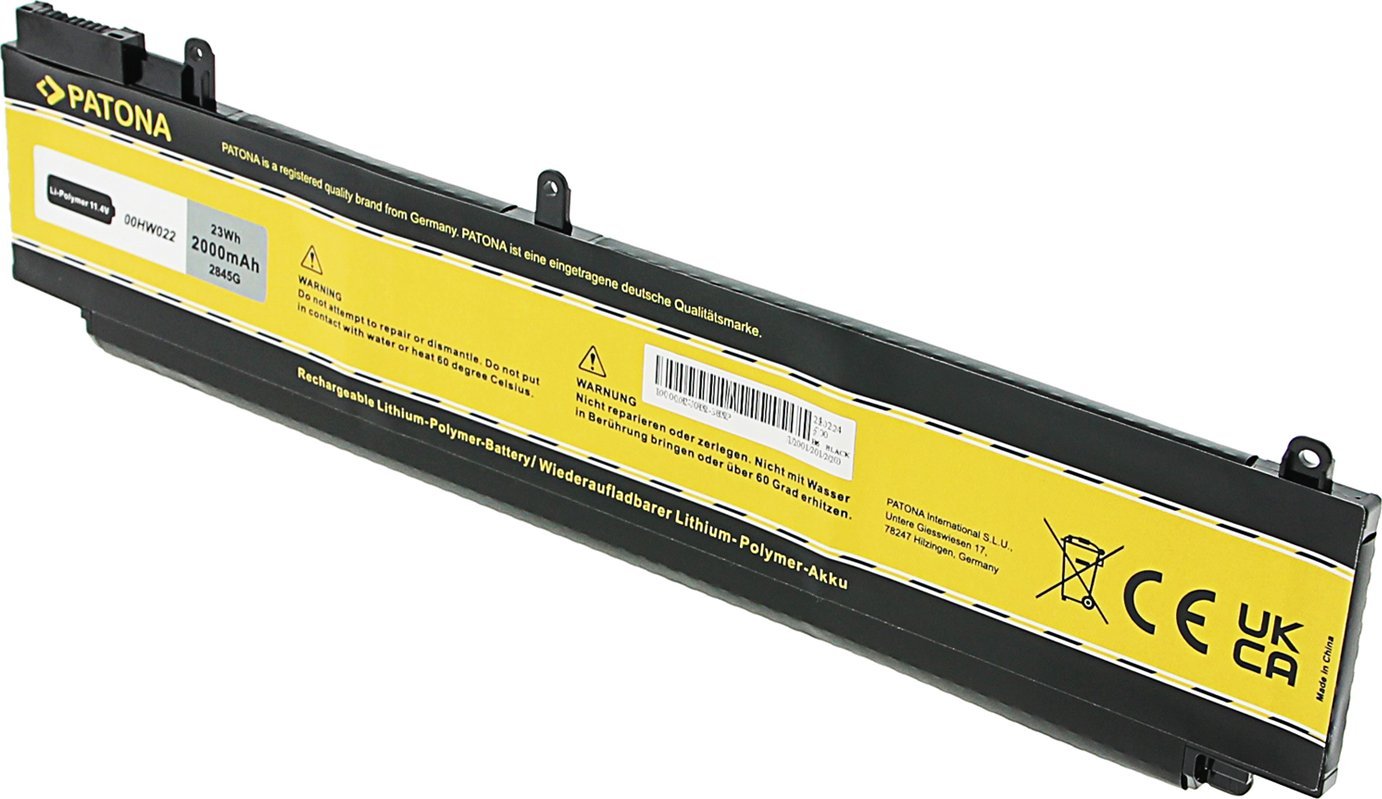 Батерија за лаптоп Patona Pro Lenovo ThinkPad T460s T470s, 2000mAh, Li Pol 11.1V, црна