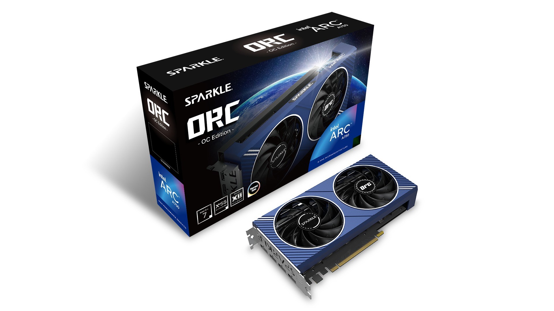Kartelë grafike Sparkle Intel Arc A750 ORC OC, 8GB GDDR6, PCIe 4.0, e kaltër