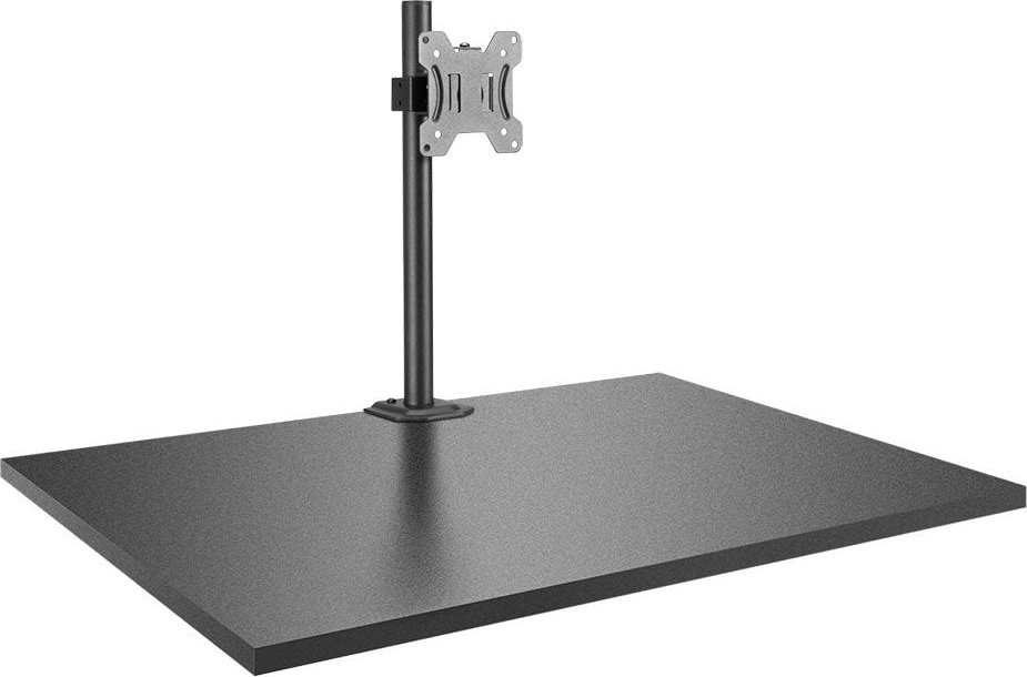 Mbajtës monitori Lindy Single Display Short Bracket, 17"-28", me kllapë tavoline, i zi
