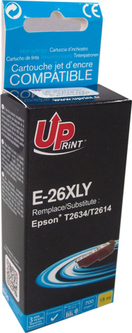 Kartutxhë boje UPrint Ink E-26XLY, Yellow, e verdhë