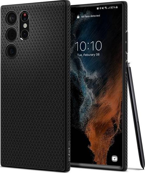 Kapak telefoni Spigen Liquid Air për Samsung Galaxy S22 Ultra, TPU, mbrojtje Air Cushion, i zi mat