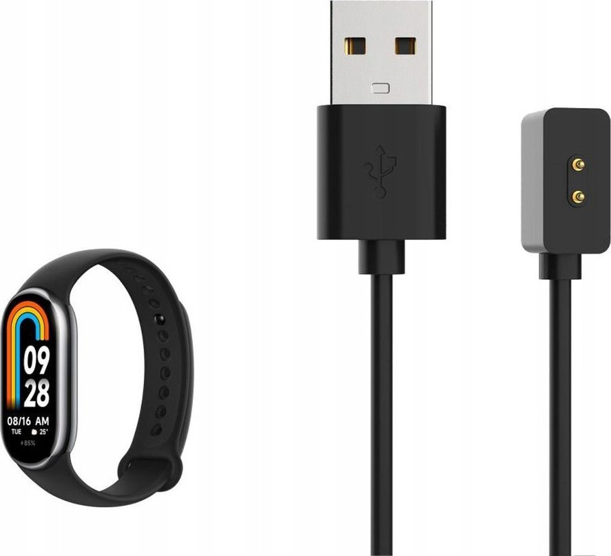 Kabllo karikimi FIXED USB A për Xiaomi Smart Band 8, 2.5 W, 1 m, e zezë