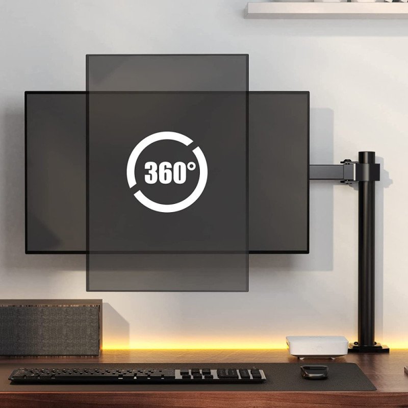 Mbajtës tavoline për monitor Techly Desk Mount, 13-27", VESA, i zi
