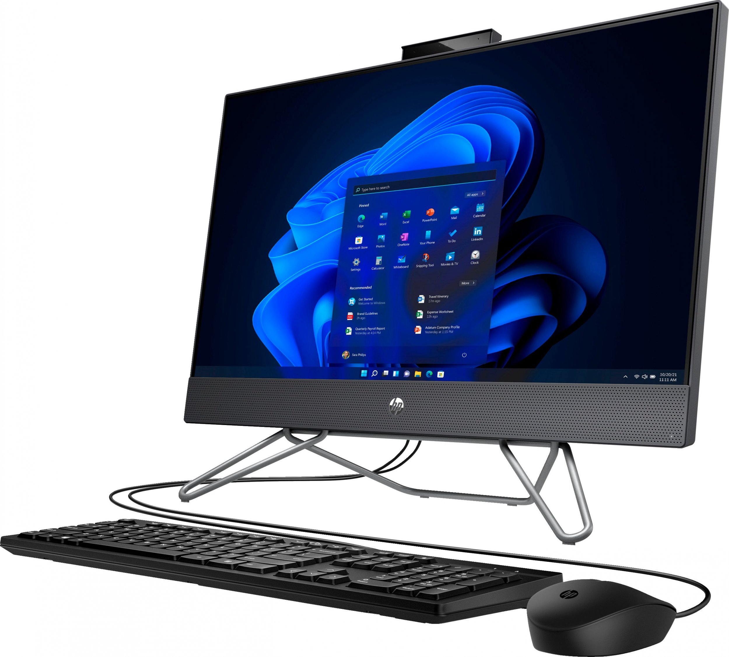 Kompjuter AIO HP Pro 240 G9, 23.8" FHD, i5 12‑gjeneratë, 8GB RAM, SSD 512GB, argjendtë