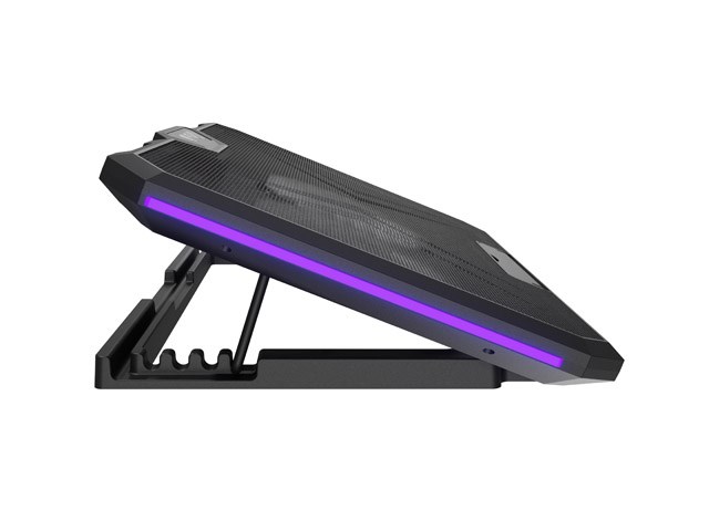 Ftohës laptopi Fury Gunbai G3, deri 17.3", 2 ventilatorë 120 mm, RGB, i zi