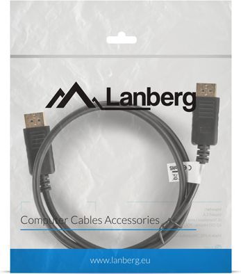 Kabllo Lanberg DisplayPort - DisplayPort, (CA-DPDP-10CC-0010-BK), 1m, e zezë