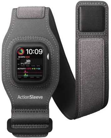 Mbajtëse krahu Twelve South ActionSleeve 2 për Apple Watch 41mm, kornizë mbrojtëse, e zezë