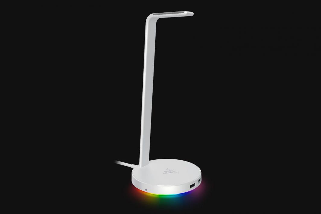 Mbajtëse për kufje Razer, RGB, metali, e bardhë