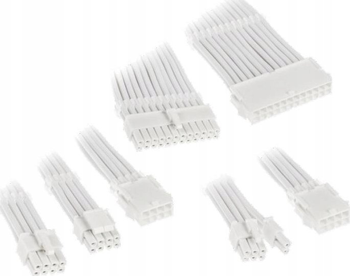 Set zgjatues kabllosh Kolink Core Adept, braided, 35cm, i bardhë