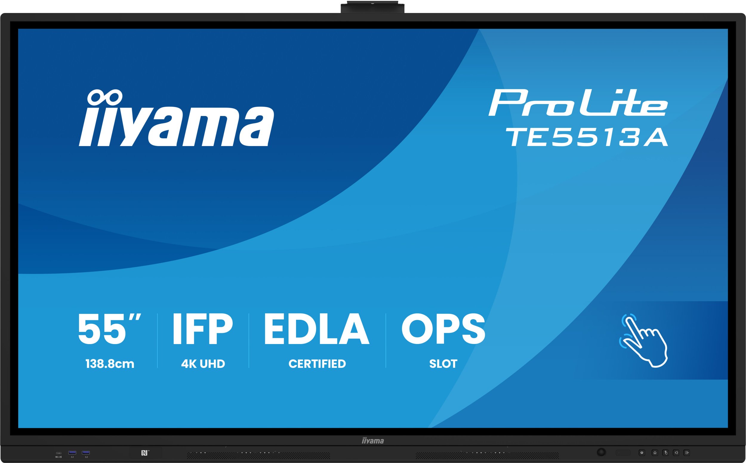 Интерактивен екран Iiyama TE8613A-B1AG, 85.6\", 4K UHD, со допир, црн