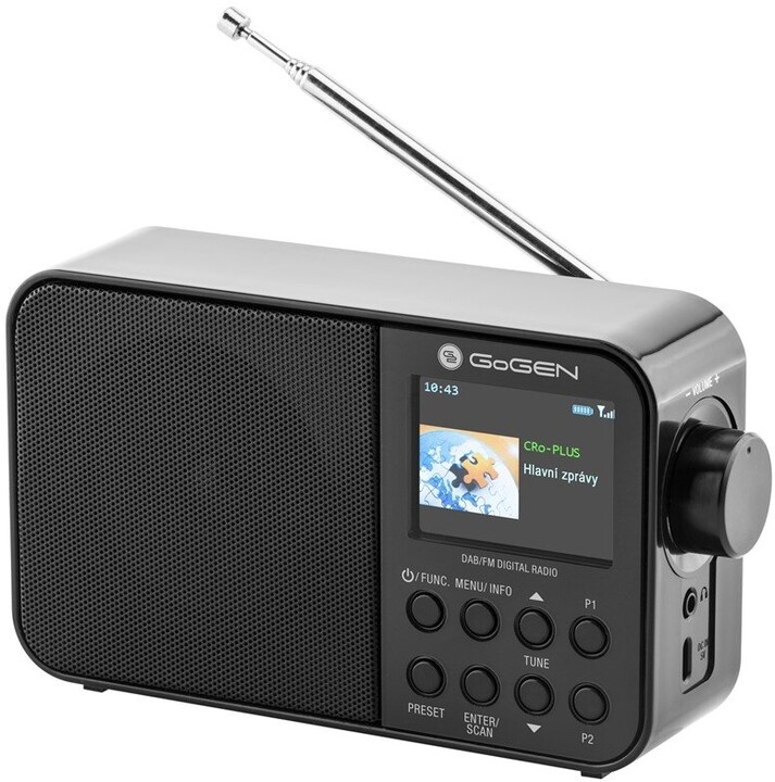 Radio GoGEN DAB 500 BT, e zezë