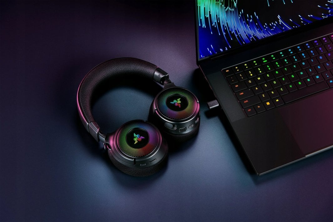 Kufje gaming Razer Kraken V4 Wireless, pa tela, RGB, të zeza
