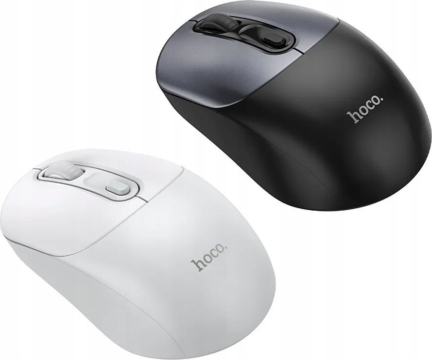 Maush wireless Hoco GM28, 2.4G, optik, gri e bardhë