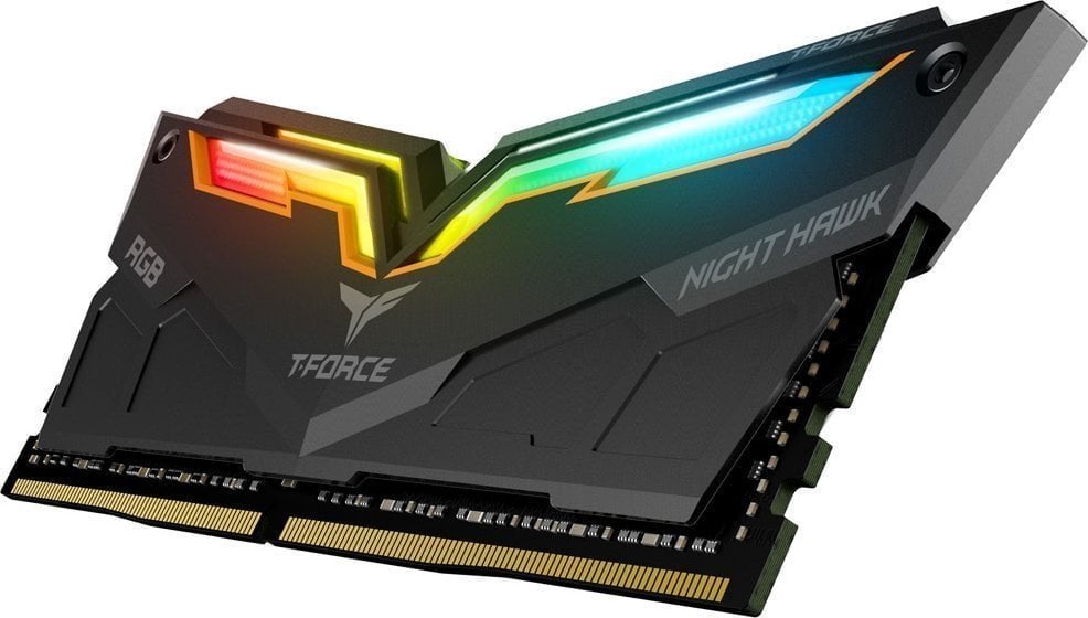 Memorie TeamGroup T-Force Night Hawk RGB Gen2, DDR4, 16 GB, 3600 MHz, CL18, TF14D416G3600HC18JDC01