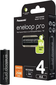 Bateria të rikarikueshme Panasonic Eneloop Pro AA, 2500mAh, paketim 4 copë