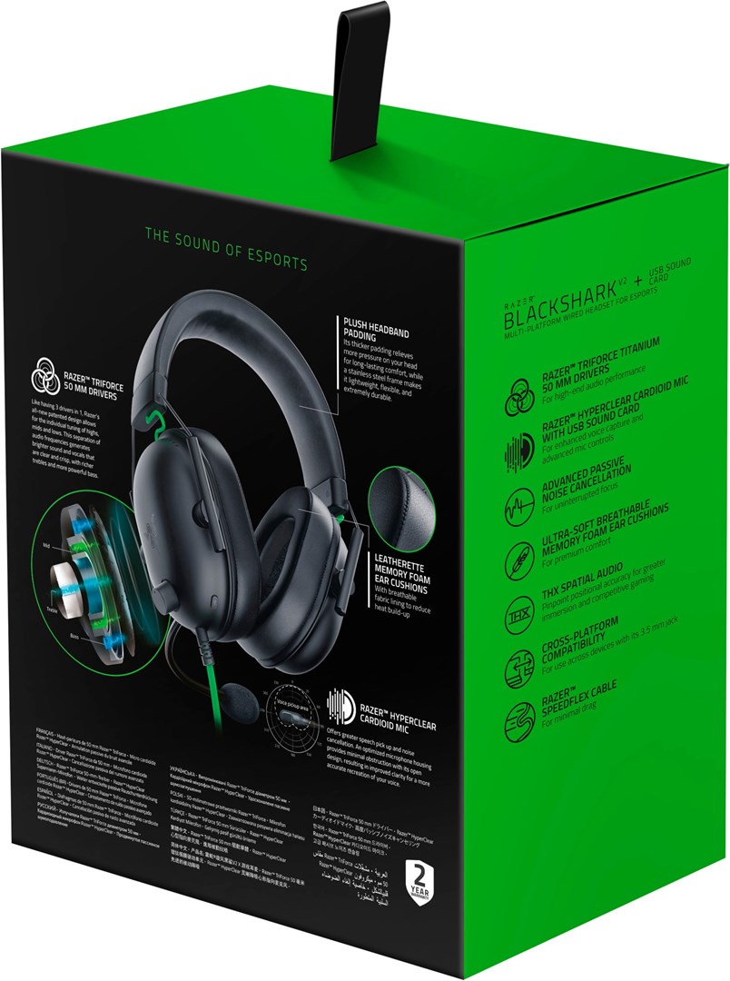 [OUTLET] Kufje Razer Blackshark V2 X, me kabllo, të zeza/ gjelbërta
