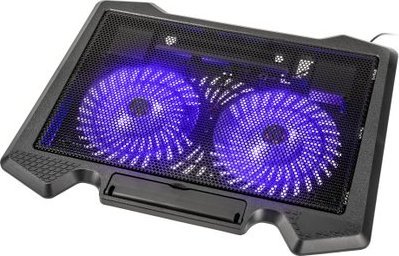 Ftohës laptopi Kolink KL-N200, 15.6", me 2 ventilatorë, LED blu, i zi