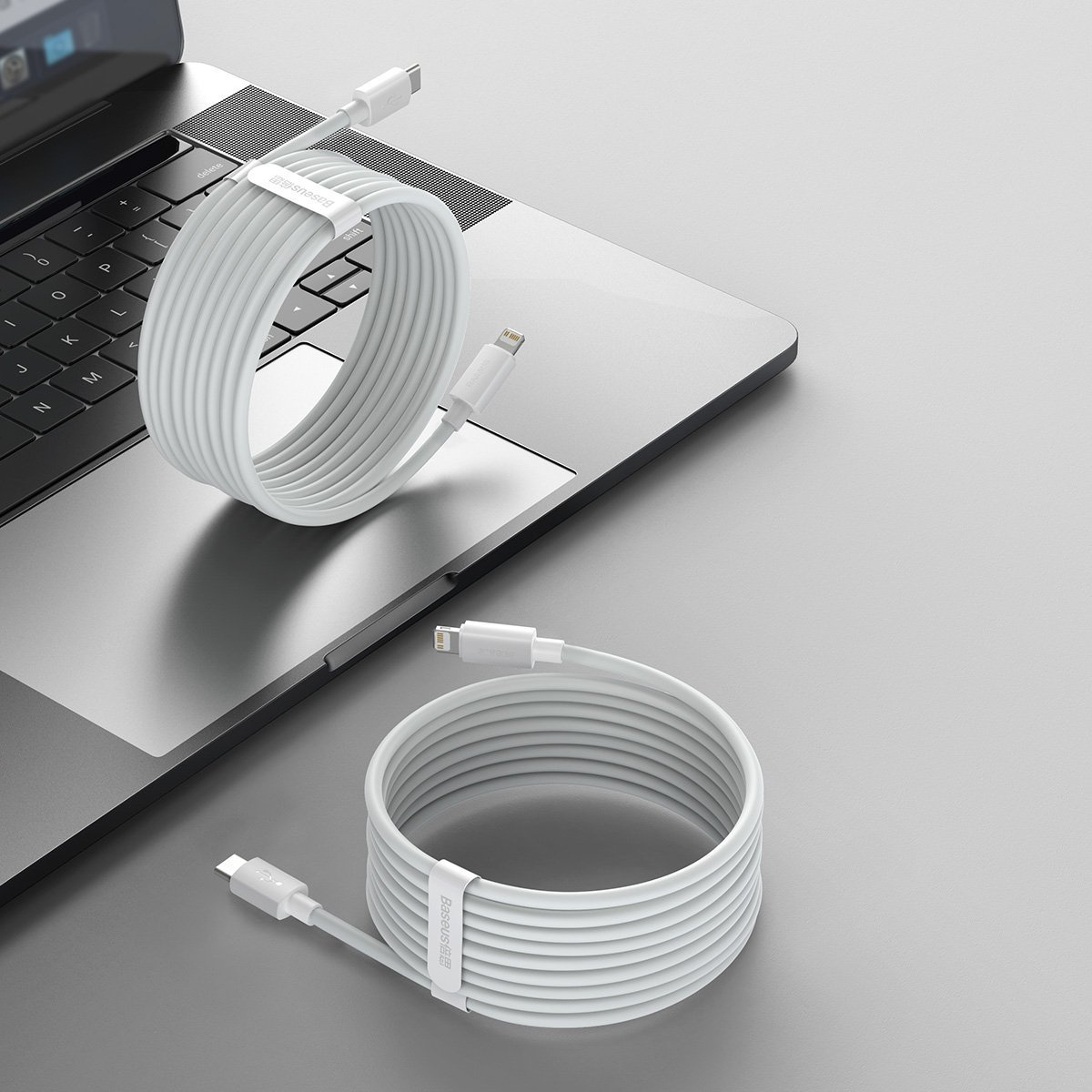 Kabllo karikimi Baseus USB C në Lightning, 150cm, Power Delivery 20W, e bardhë