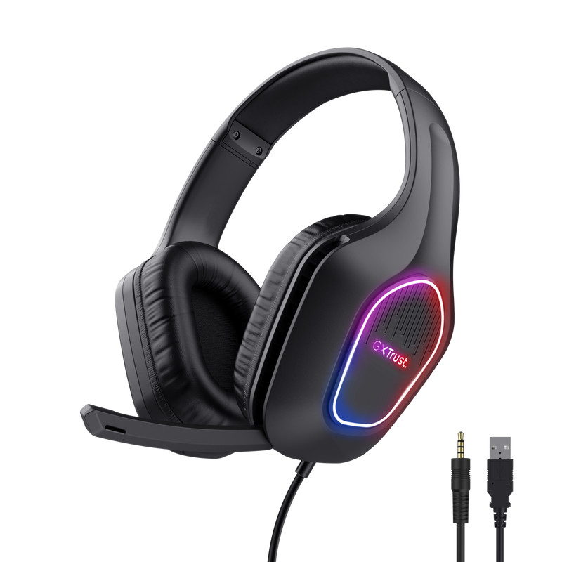 Kufje gaming Trust GXT 416 ZIROX, 50mm, me mikrofon, shumëngjyrëshe