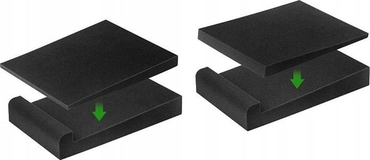 Pad akustik për bokse Mozos MOZOS ISOPAD-M, set 2 copë, për studio monitorë 5"-5.5", gri e errët