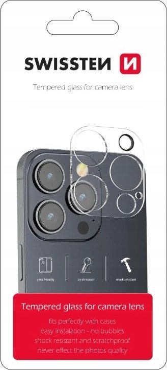 Stikël mbrojtëse kamere Swissten për Apple iPhone 16, 9H, 0.3mm, transparente