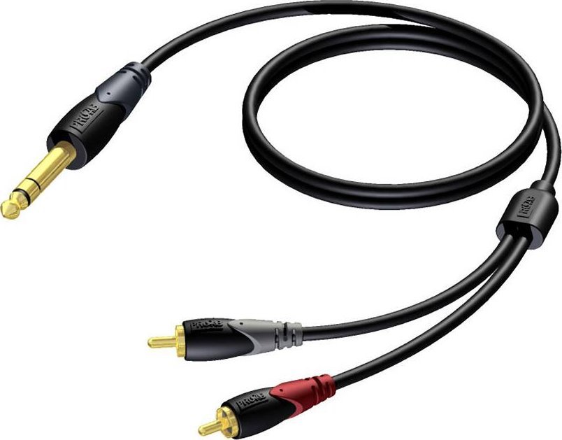 Kabllo audio ProCab CLA719, 6.3mm stereo në 2x RCA, 1.5m, e zezë