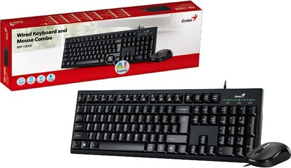 Set tastierë dhe mi Genius KM-100SE Copilot, USB, 1200 DPI, i zi