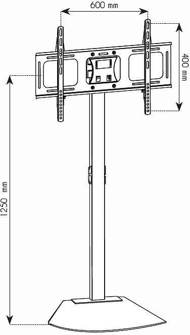 Stendë dyshemeje për TV Techly ICA-TR12, 32"-70", VESA 600x400, e zezë