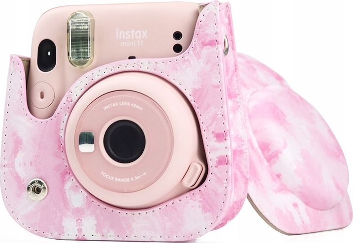 Këllëf aparati LoveInstant për Fujifilm Instax Mini 11, lëkurë eco, Watercolors Pink Blurs, rozë