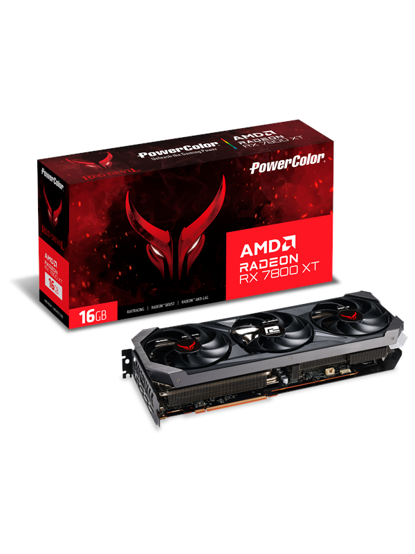 Kartë grafike PowerColor RX 7800 XT Red Devil, 16GB GDDR6, AMD Radeon RX 7800 XT, e zezë