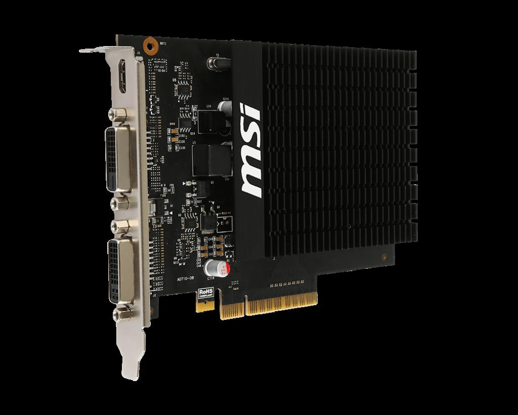 Kartë grafike MSI GeForce GT 710 2GD3H H2D, 2GB DDR3, 64 bit, e zezë