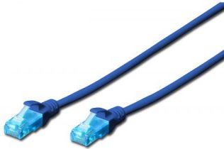 Kabllo rrjeti Digitus, U/UTP, cat.5e, PVC, 1m, e kaltër