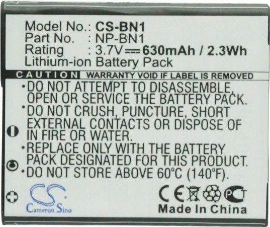 Bateri kamerë Cameron Sino CS-BN1, 630mAh, për Sony NP-BN NP-BN1